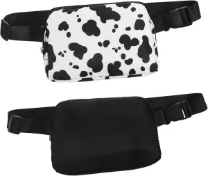 2 Pcs Cute Fanny Pack Waist Bag Stylish Sling Bag for Men Women Multi Functional Moisture Outdoor Travel Accessory Design