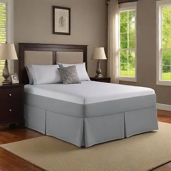 22 Inch Drop Bed Skirt Grey 1000TC Egyptian Cotton