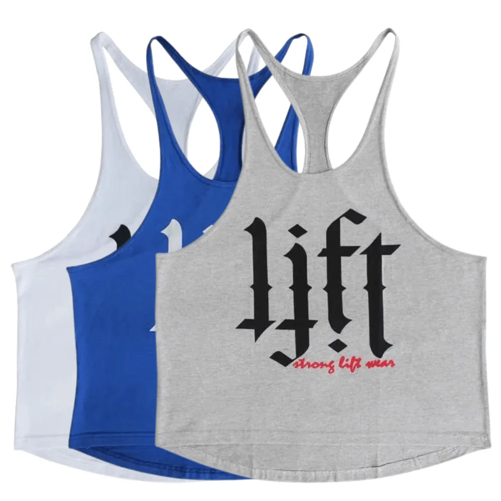 3 PACK Lift Printed Work Out Tank Tops for Men