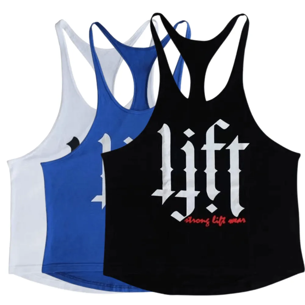 3 PACK Lift Printed Work Out Tank Tops for Men