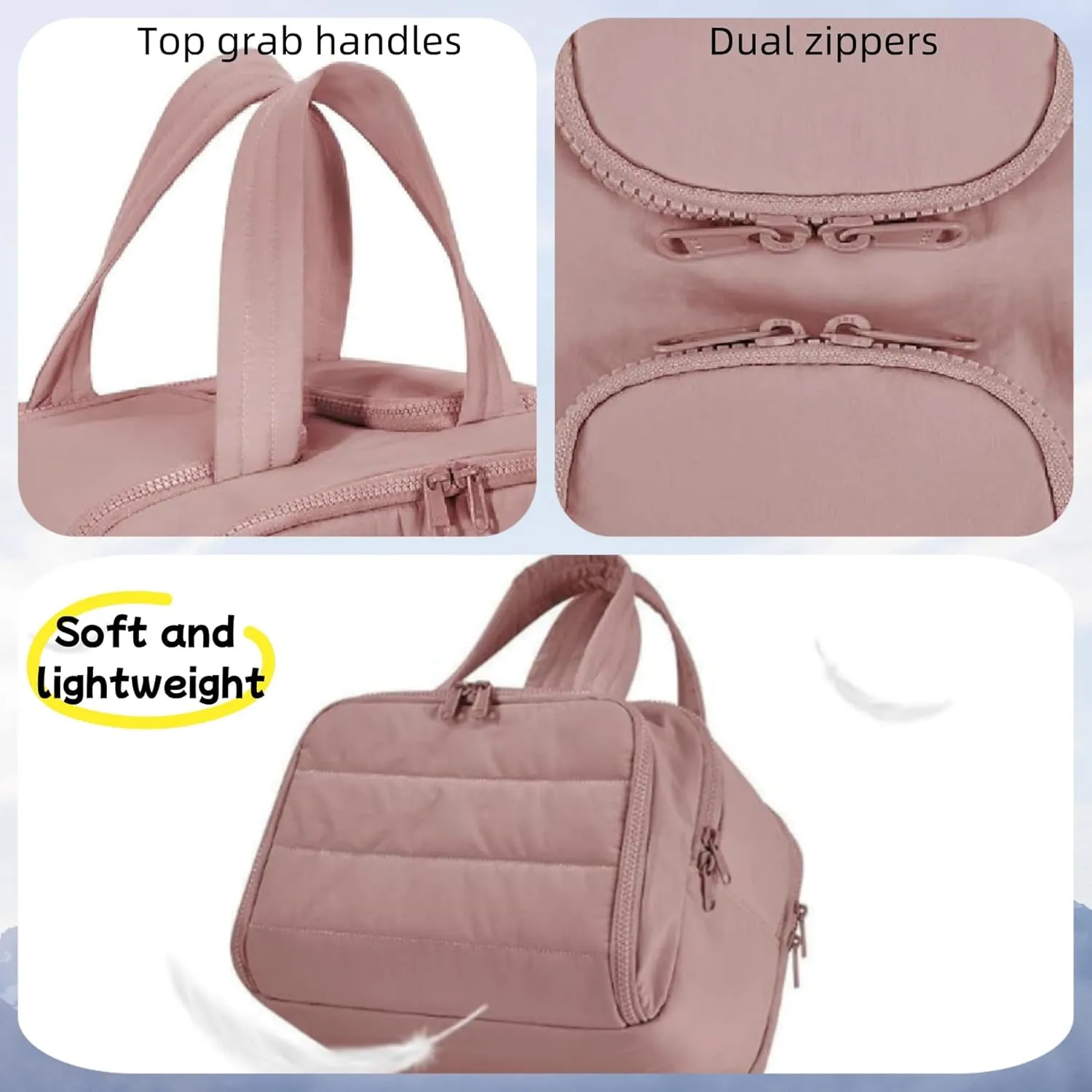 4-in-1 Puffy Multi-Functional Toiletry Bag, Large Capacity Travel Cosmetic Bag, Portable Cosmetic Bag Makeup Organizer, Makeup Accessories (Gray)
