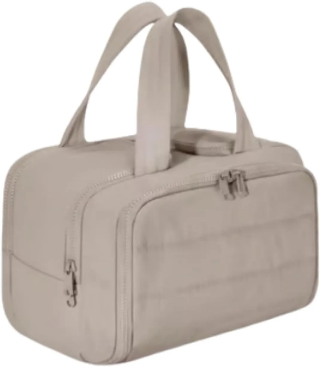4-in-1 Puffy Multi-Functional Toiletry Bag, Large Capacity Travel Cosmetic Bag, Portable Cosmetic Bag Makeup Organizer, Makeup Accessories (Khaki)