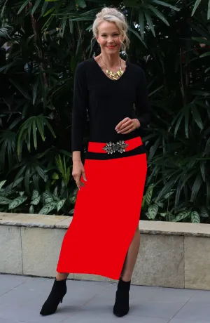4231E Maxi Skirt - Red