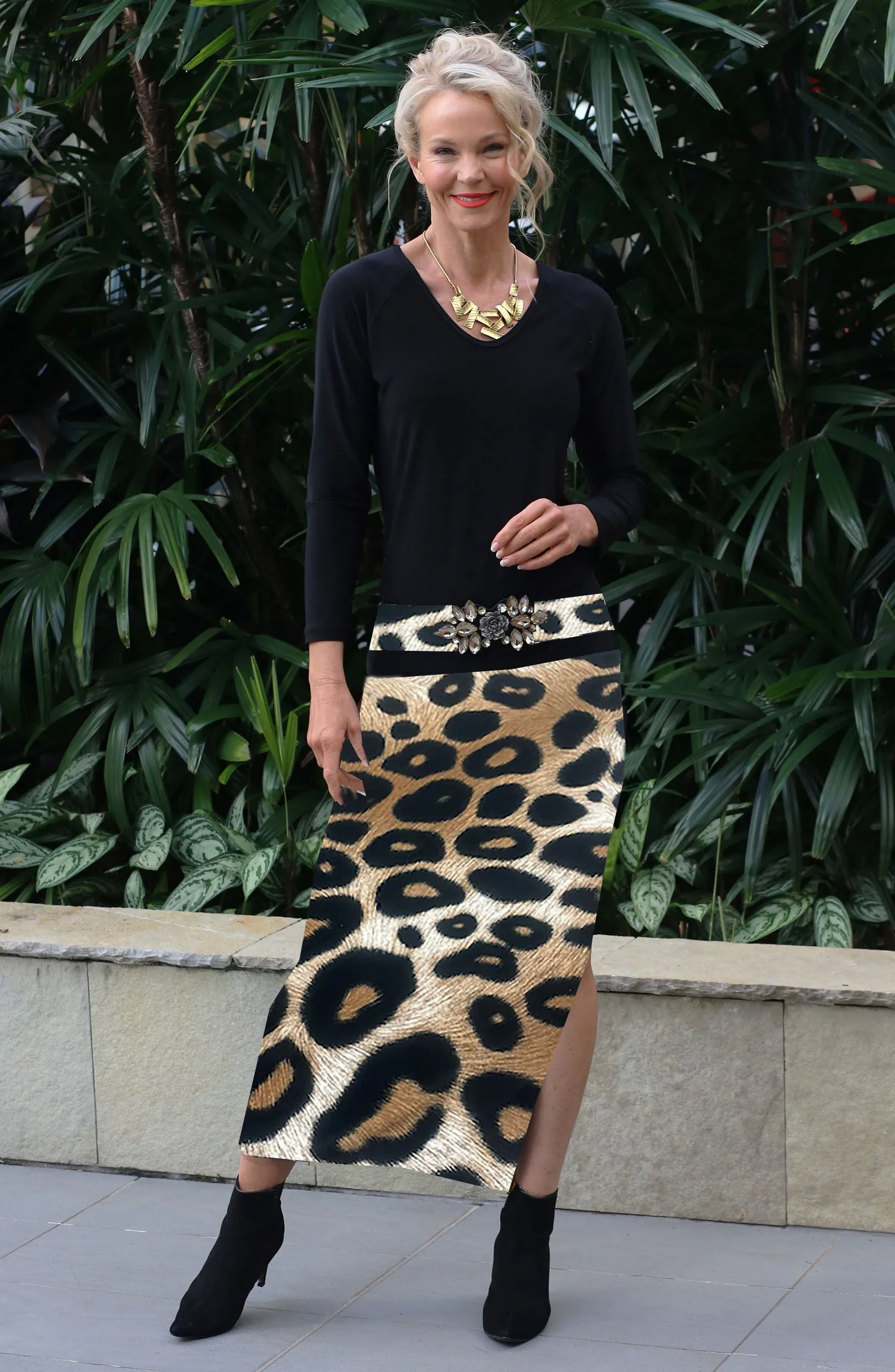 4231E Maxi Skirt - Wild Animal