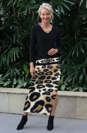 4231E Maxi Skirt - Wild Animal