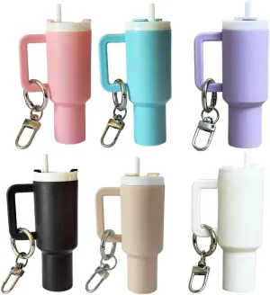 6pcs Mini Tumbler Keychain,Cup Keychain for Stanley Cup,Key Purse Handbag Charms for Women,Chapstick Holder for Girls