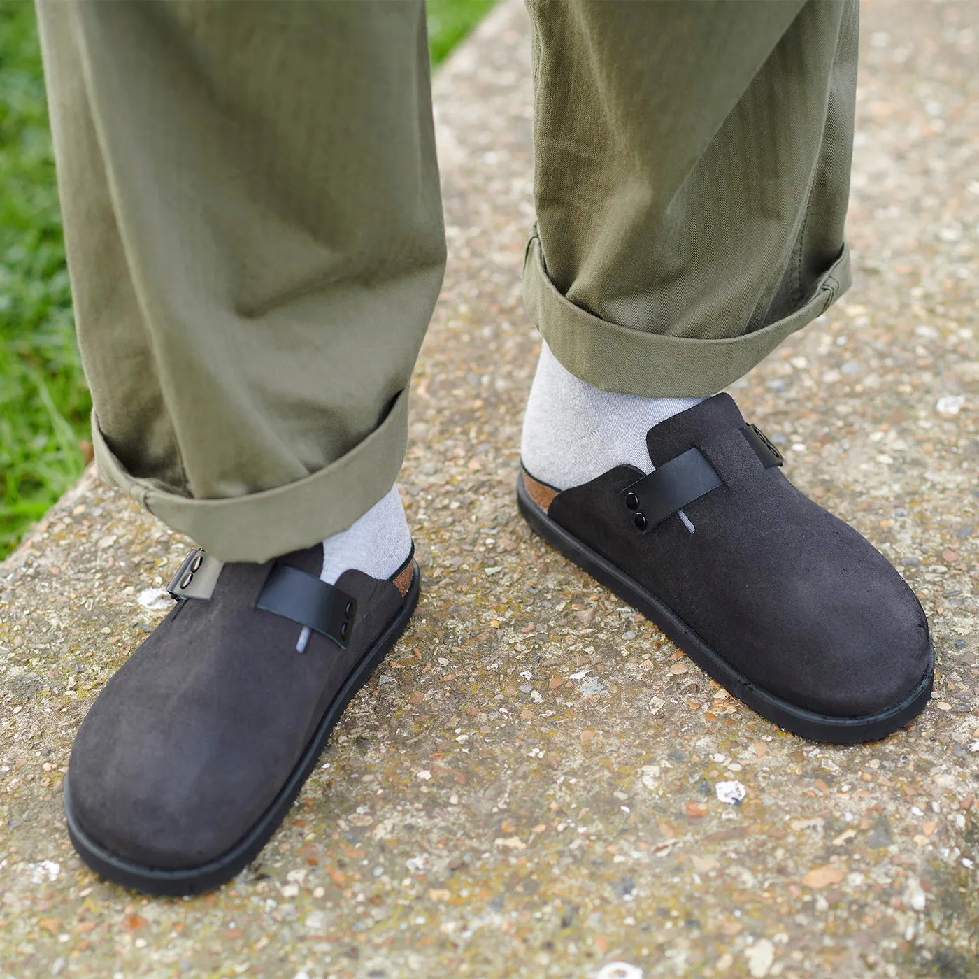 Able mule suede - BLACK