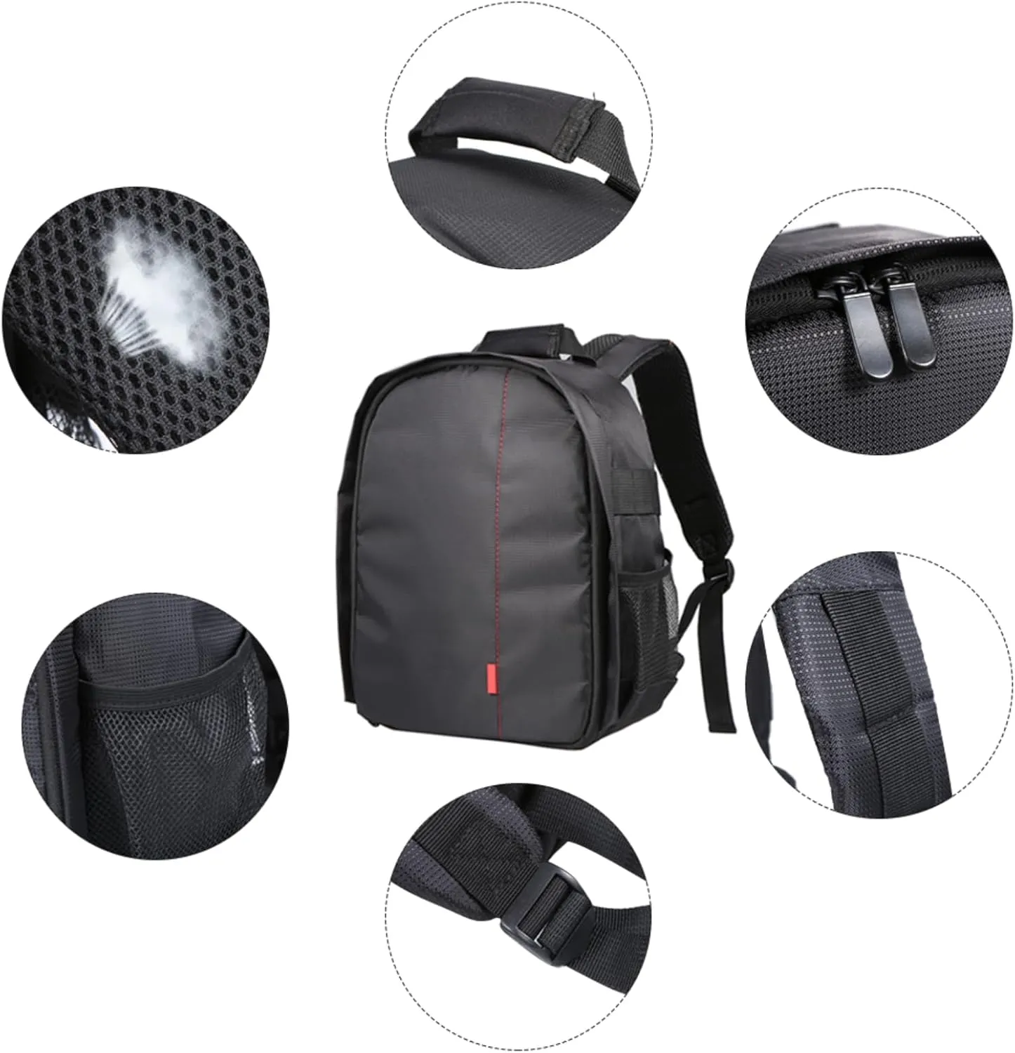 Andoer Camera Backpack - DSLR Digital Bag, Small Reflex Photo, Waterproof, Lightweight, Multi-Functional, Breathable - 33 x 26.5 x 12.5 cm