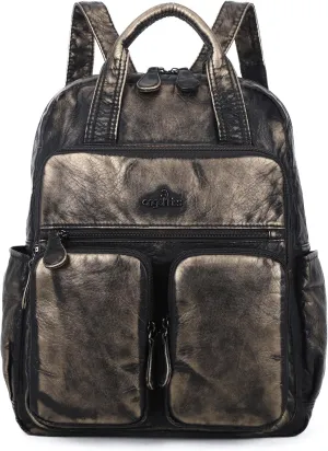 Angel Kiss Backpack Purse for Women Soft Washed Leather Multi Pocket Casual Travel Backpacks