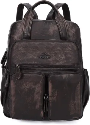 Angel Kiss Backpack Purse for Women Soft Washed Leather Multi Pocket Casual Travel Backpacks