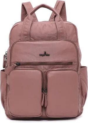 Angel Kiss Backpack Purse for Women Soft Washed Leather Multi Pocket Casual Travel Backpacks