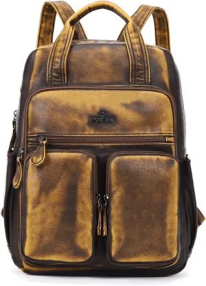 Angel Kiss Backpack Purse for Women Soft Washed Leather Multi Pocket Casual Travel Backpacks