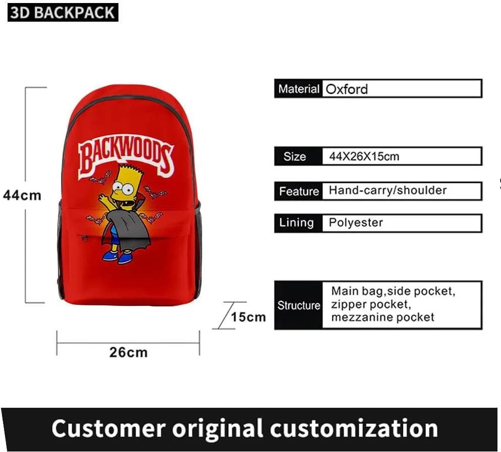 Anime Backpacks Casual Laptop Backpack Travel Bags for Men Women