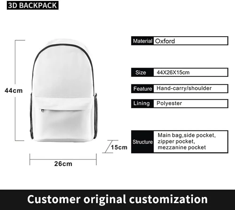 Anime Backpacks Casual Laptop Backpack Travel Bags for Men Women