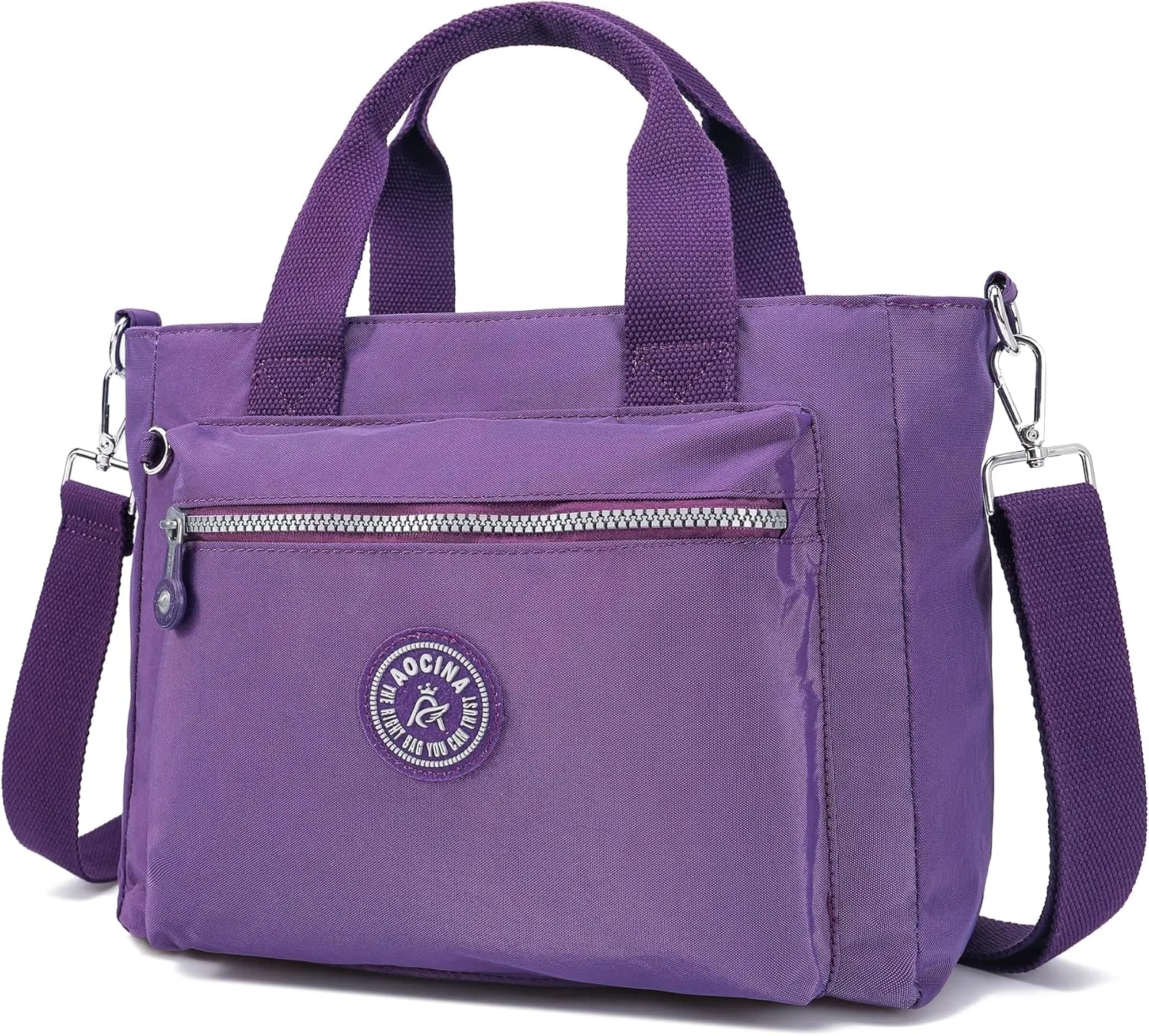 AOCINA Mini Tote Bag with Multi Pockets Small Crossbody Bags for Women Nylon Printed Shoulder Bag