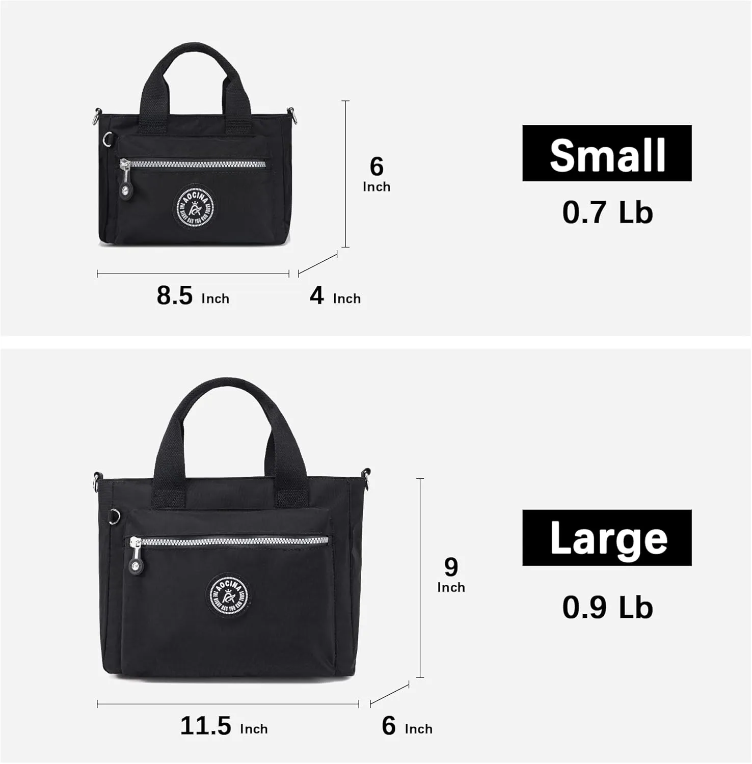 AOCINA Mini Tote Bag with Multi Pockets Small Crossbody Bags for Women Nylon Printed Shoulder Bag