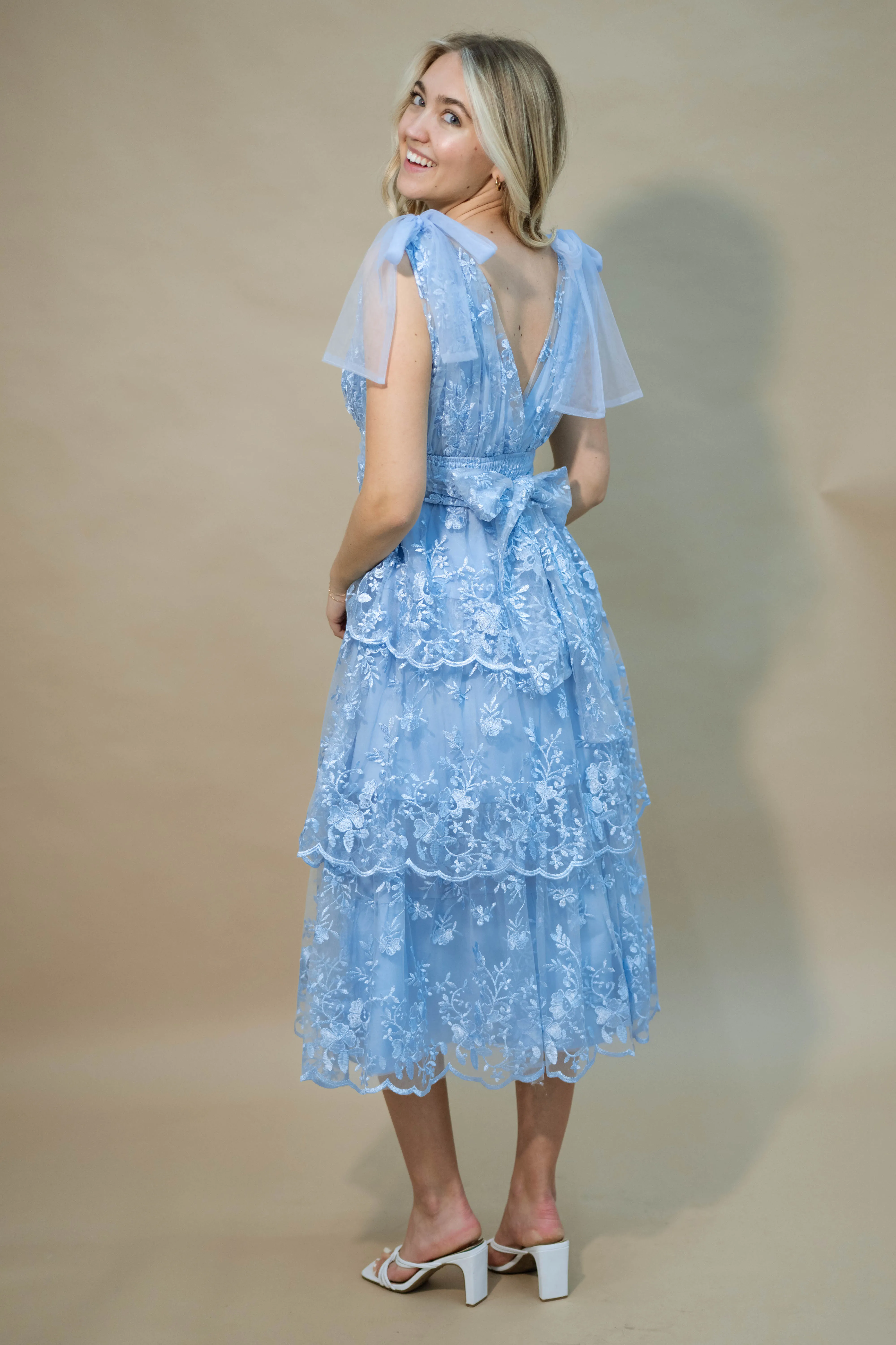 Ariel Midi Dress - Blue