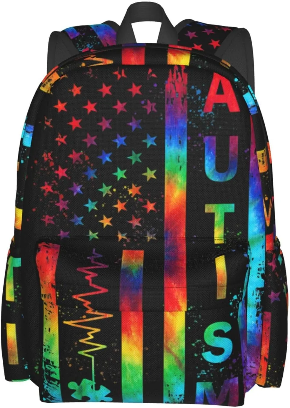 Autism Awareness Backpacks Laptop Casual Daypack Travel Backpack Autism Sling Bag with Multiple Pockets