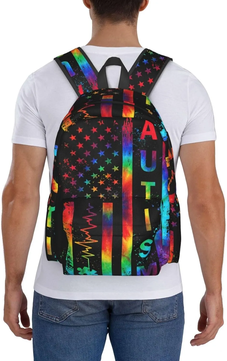Autism Awareness Backpacks Laptop Casual Daypack Travel Backpack Autism Sling Bag with Multiple Pockets