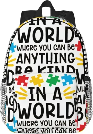 Autism Backpack Autism Awareness Casual Lightweight Travel Daypack Backpacks for Men Women Laptop Bags