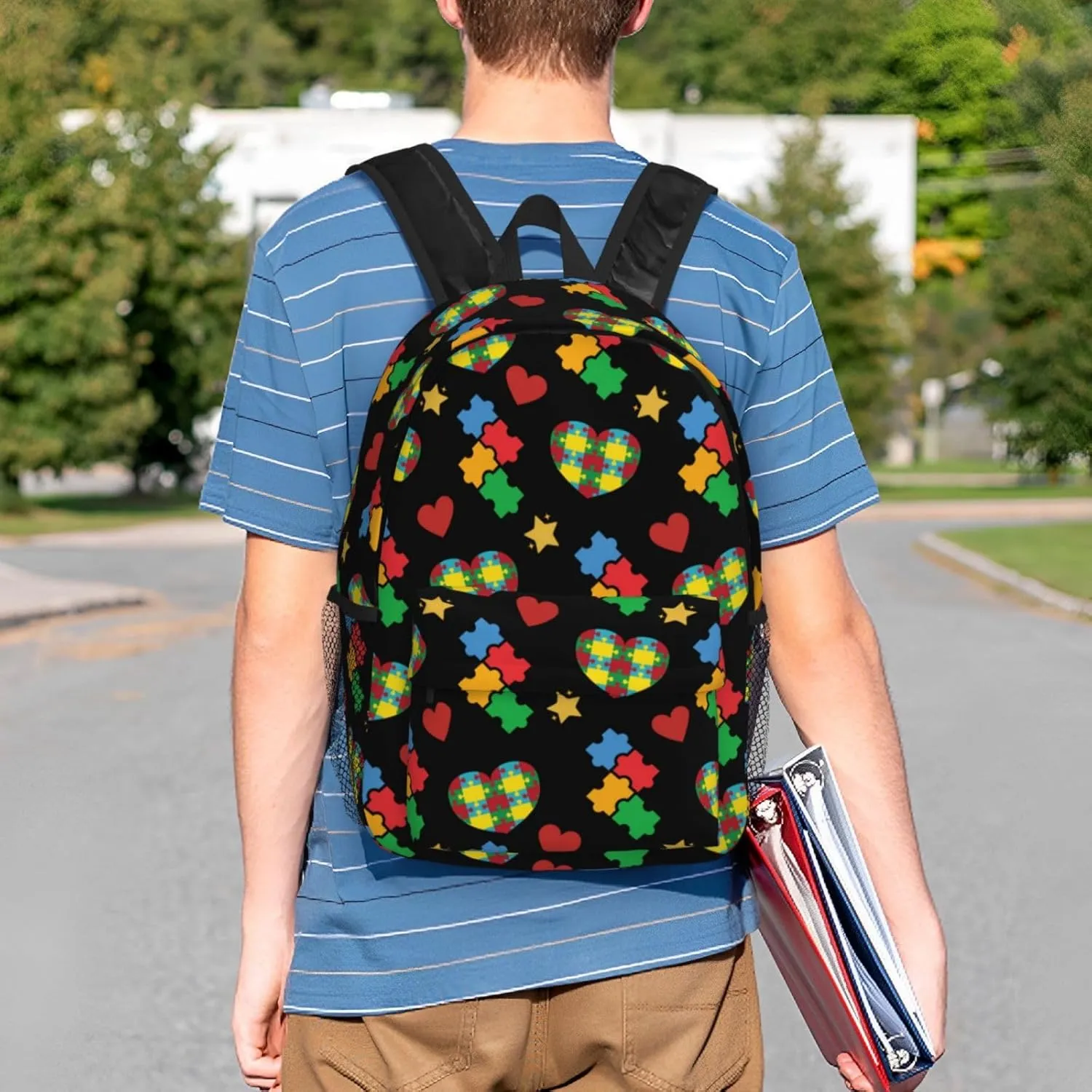 Autism Backpack Autism Awareness Casual Lightweight Travel Daypack Backpacks for Men Women Laptop Bags