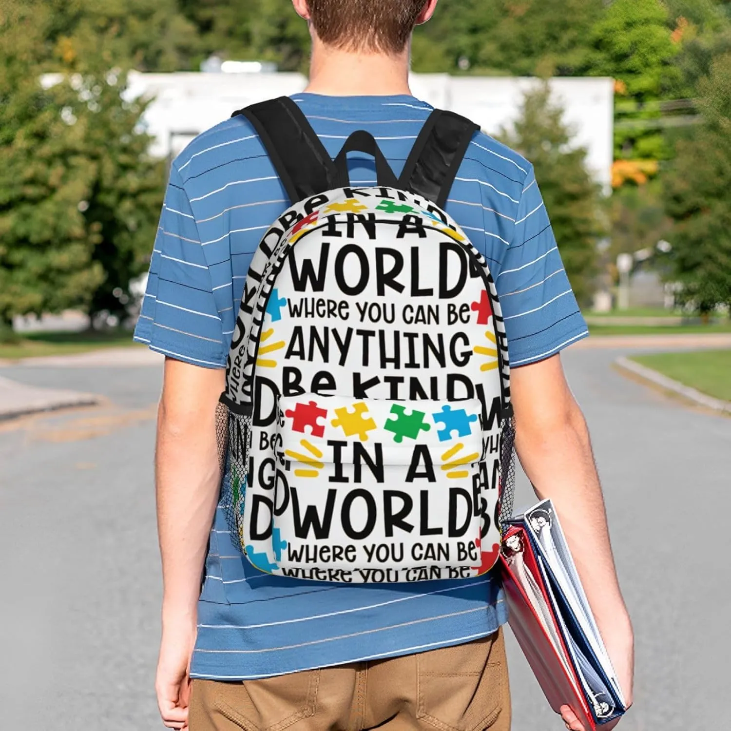 Autism Backpack Autism Awareness Casual Lightweight Travel Daypack Backpacks for Men Women Laptop Bags