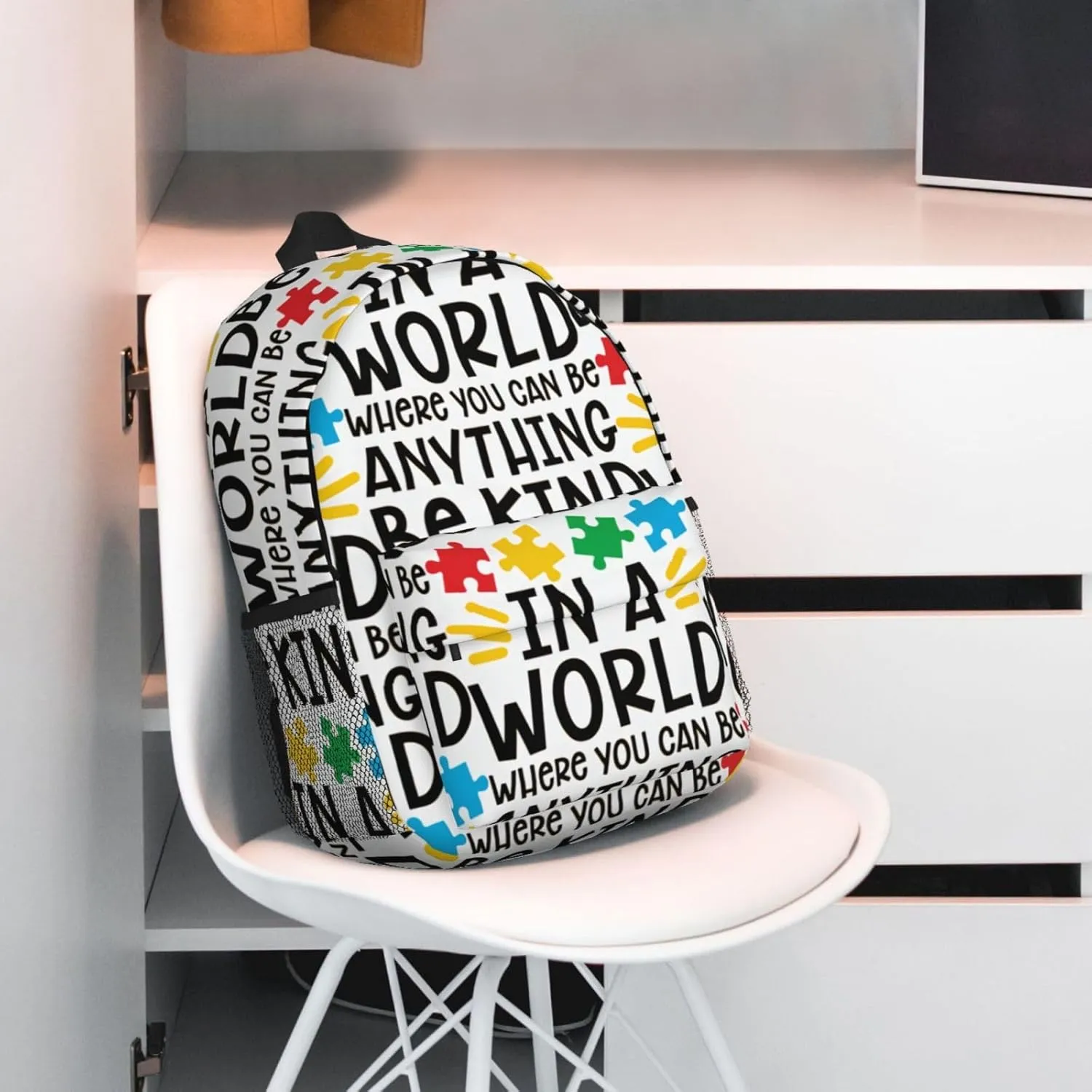 Autism Backpack Autism Awareness Casual Lightweight Travel Daypack Backpacks for Men Women Laptop Bags