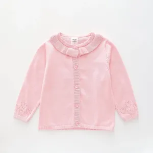 Autumn Rose, Baby Girl Pink Knit Cardigan