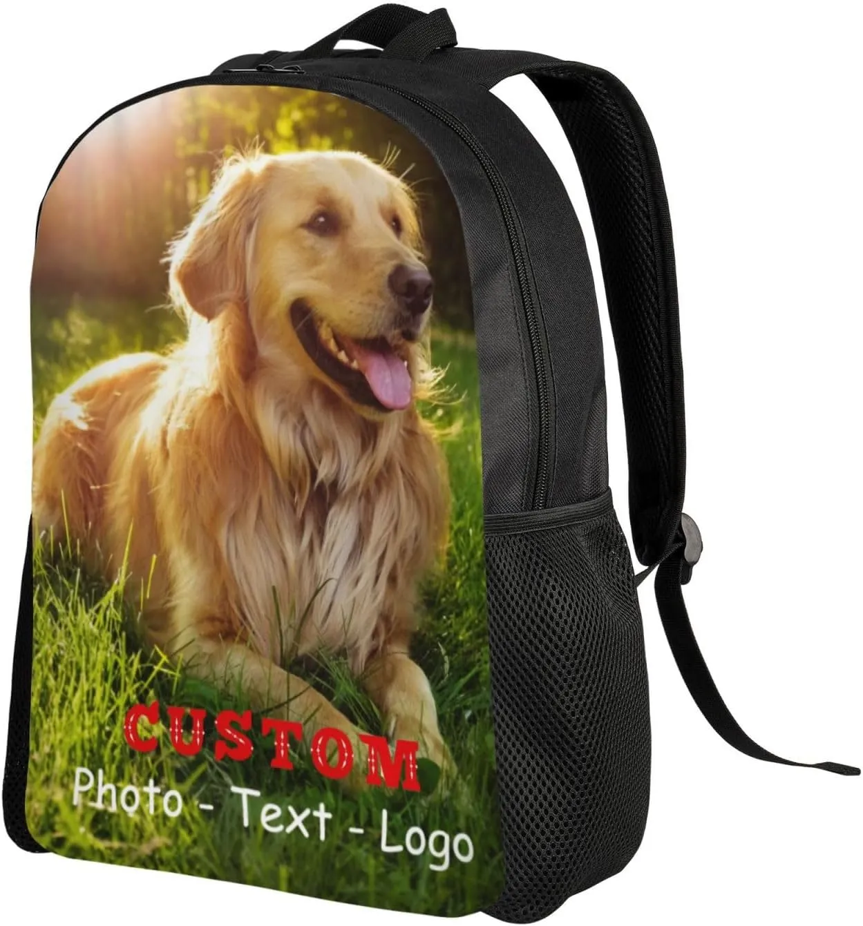 Backpack for Men Women, Personalized Laptop Backpacks with Photo Text Image, Customize Travel Backpack Work Backpack