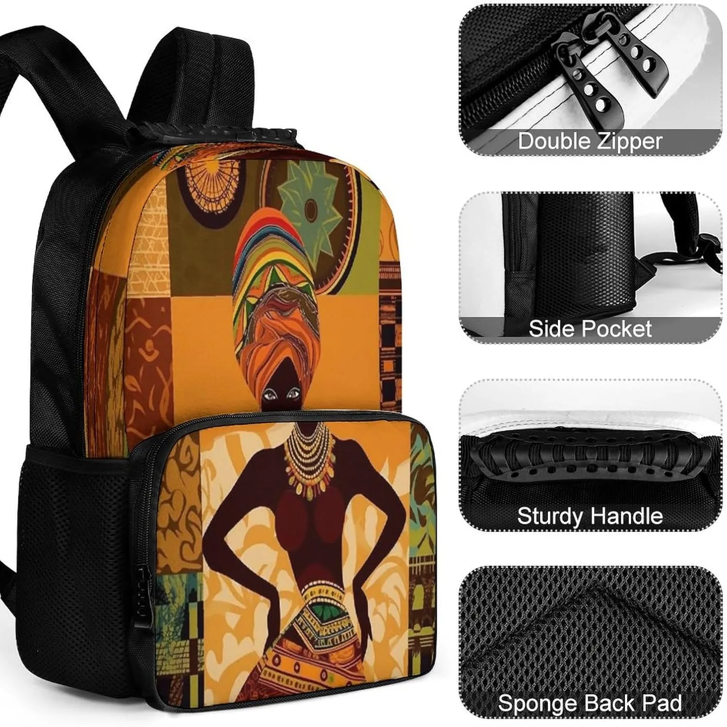 Backpacks African Woman Travel Bag Business Work Laptop Backpack