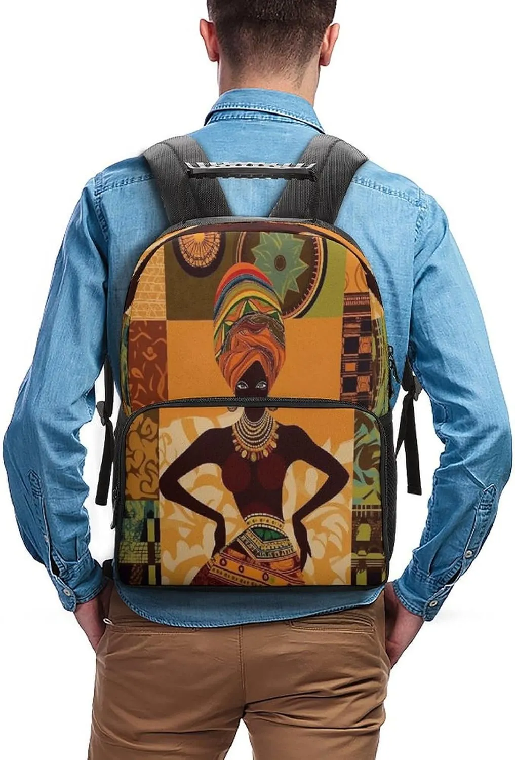 Backpacks African Woman Travel Bag Business Work Laptop Backpack