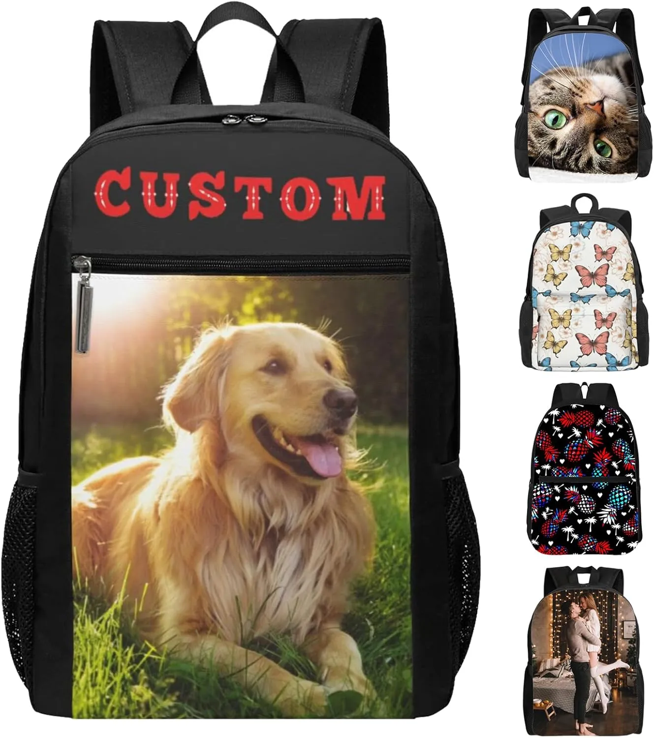 Backpacks, Personalized Laptop Backpack with Photo Text Image, Customize Travel Backpack Work Backpack Gifts for Women