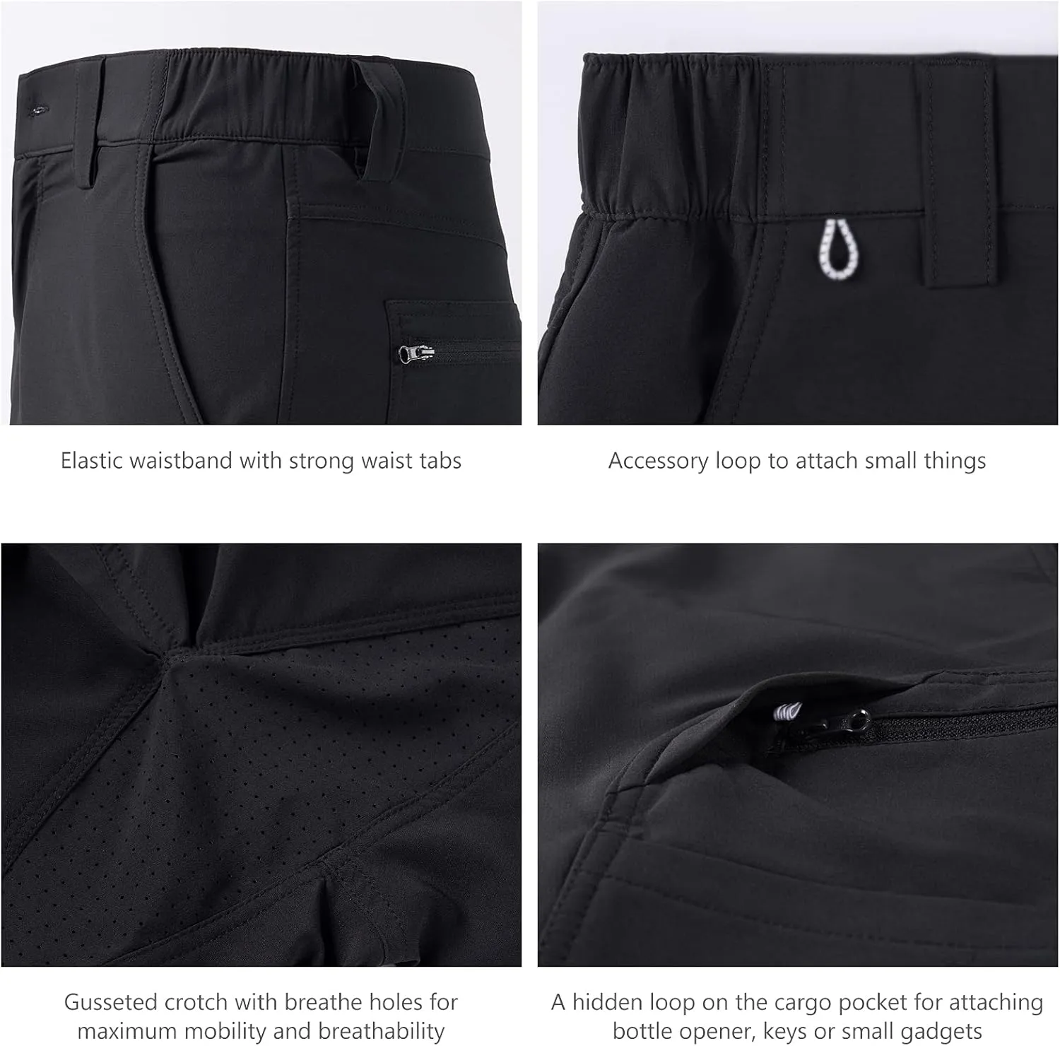 BASSDASH 10.5 Mens Fishing Cargo Shorts Quick Dry UPF 50  Water Resistant FP01M
