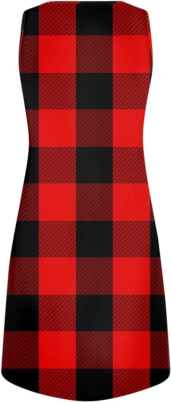 Beachy Dresses for Women 2025 Summer V-Neck Geometric Print Sleeveless Tank Mini Sundress,S-3XL