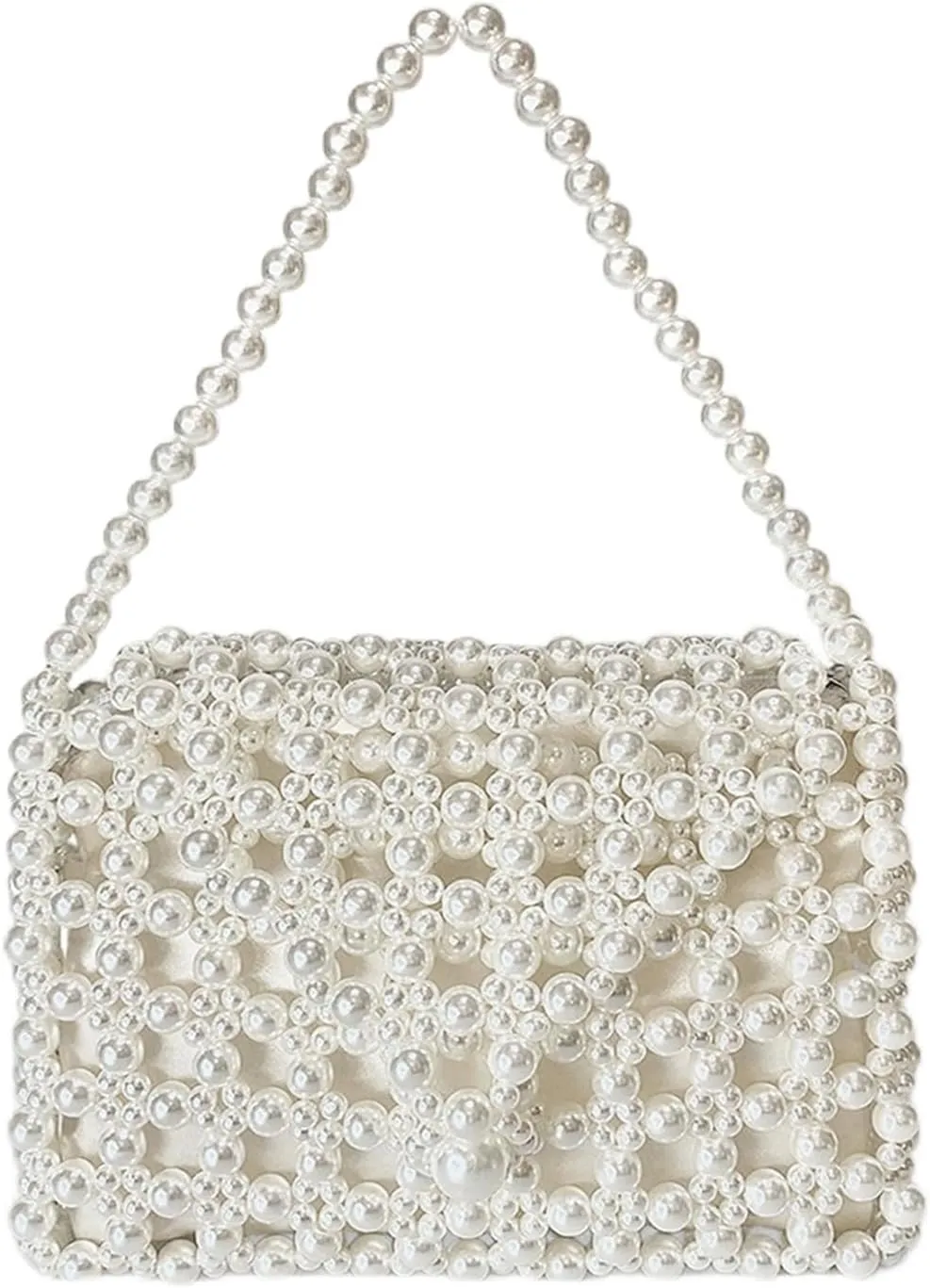 Beaded Purse Pearl Beaded Handbag for Women Beachy Dressy Evening Bags Wedding Guest Party Vacation Bridal Accessory Gift
