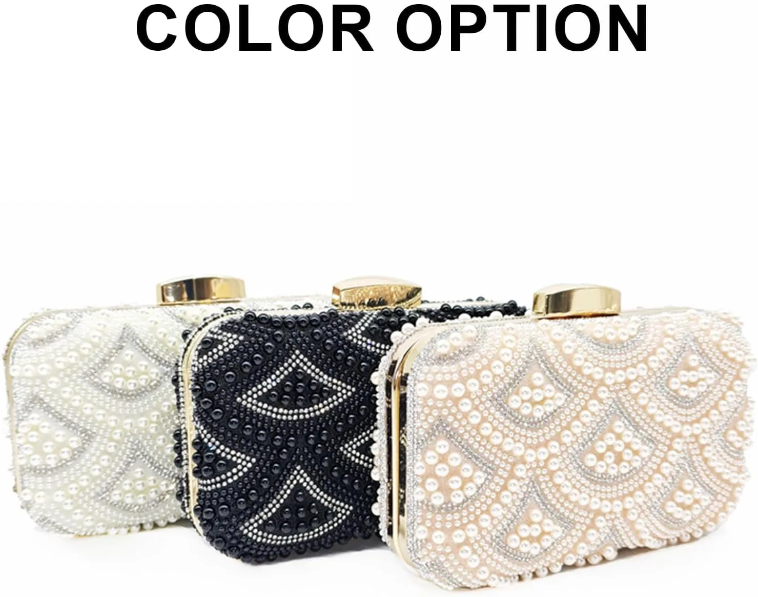Beaded Purse Pearl Beaded Shell Print Evening Handbag for Women Dressy Fashionable Beachy Party Wedding Guest Clutch