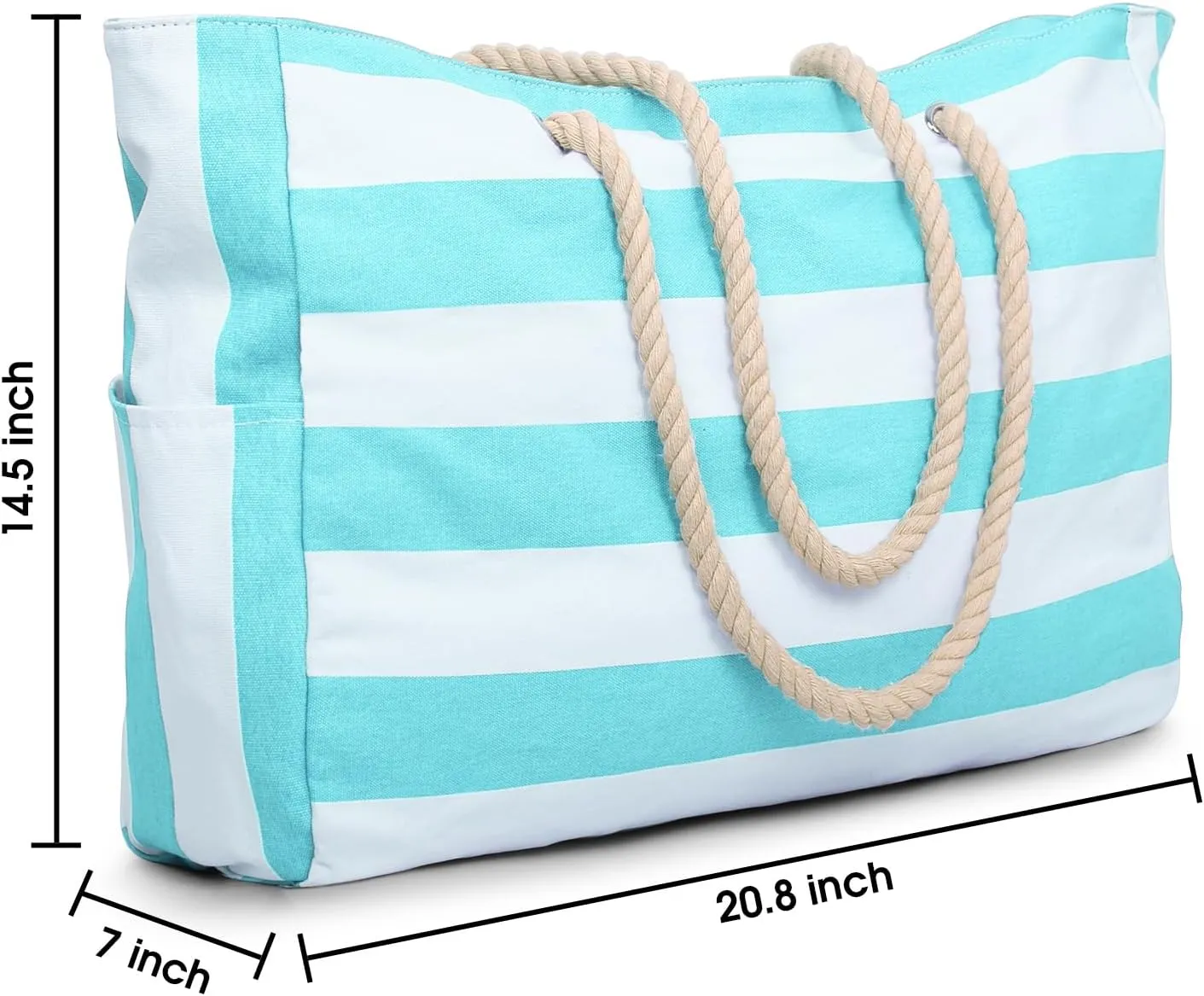 Becokan Beach Bag Large Beach Tote Bag for Women Waterproof Sandproof Swim Pool Bag With Zipper
