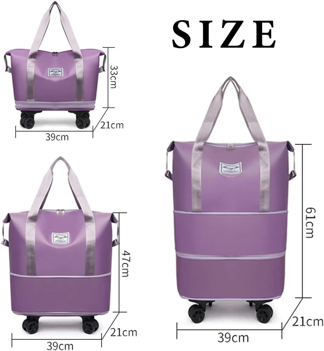 Beente Travel Bag With Wheels, 2025 New Large Capacity Travel Bag, ExpandableLarge Capacity Universal Wheel Removable (Dark Blue)
