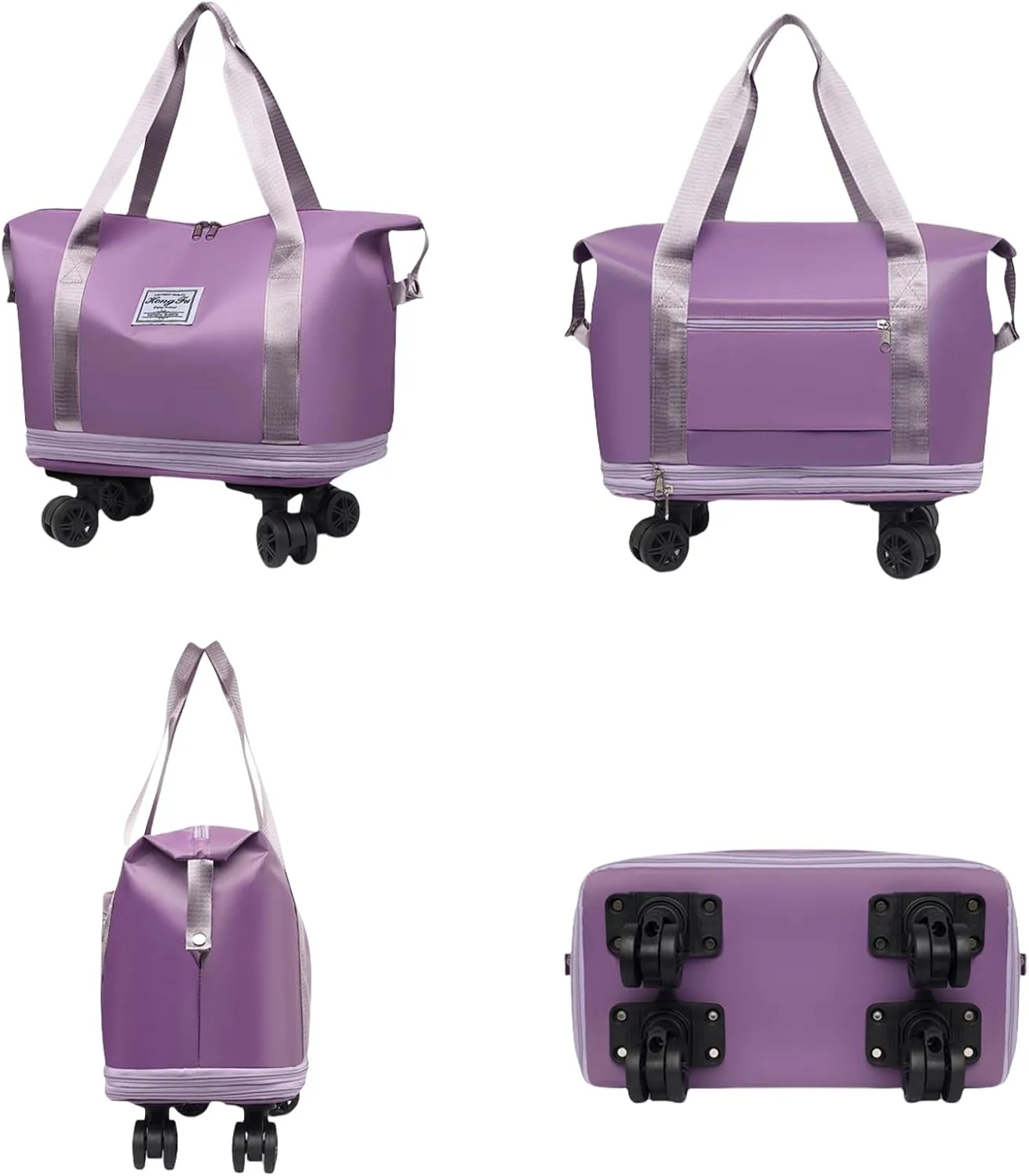 Beente Travel Bag with Wheels-(2025 New Large Capacity Travel Bag - Universal Wheel Removable) (Gray,Wheel-equipped)