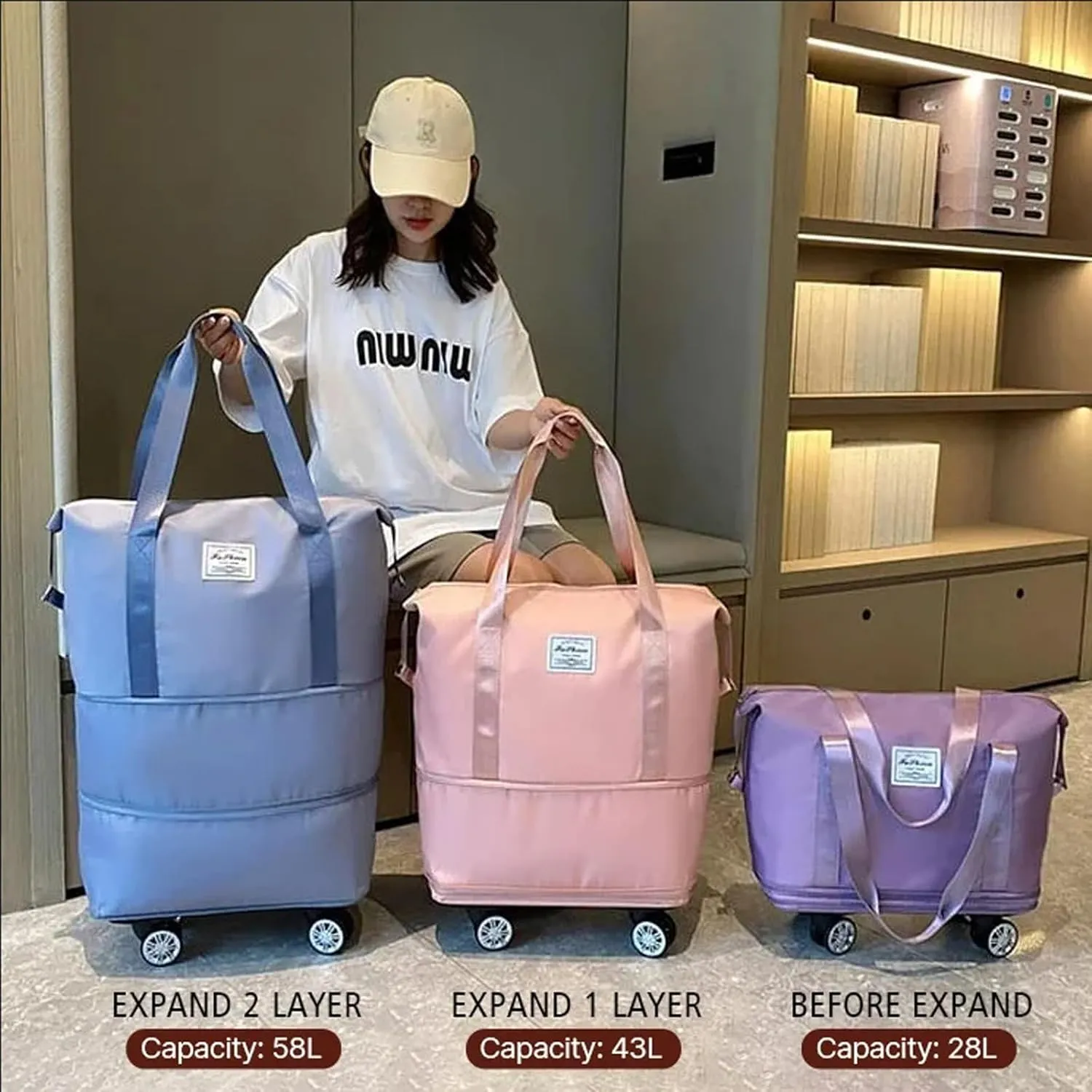 Beente Travel Bag with Wheels, Kulken Travel Bag with Wheels, 2025 New Travel Bag Universal
