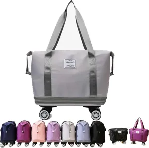 Beente Travel Bag With Wheels,Carry on Duffle Bag with Wheels, 2025 New Large Capacity Travel Bag - Universal Wheel Removable (Gray)