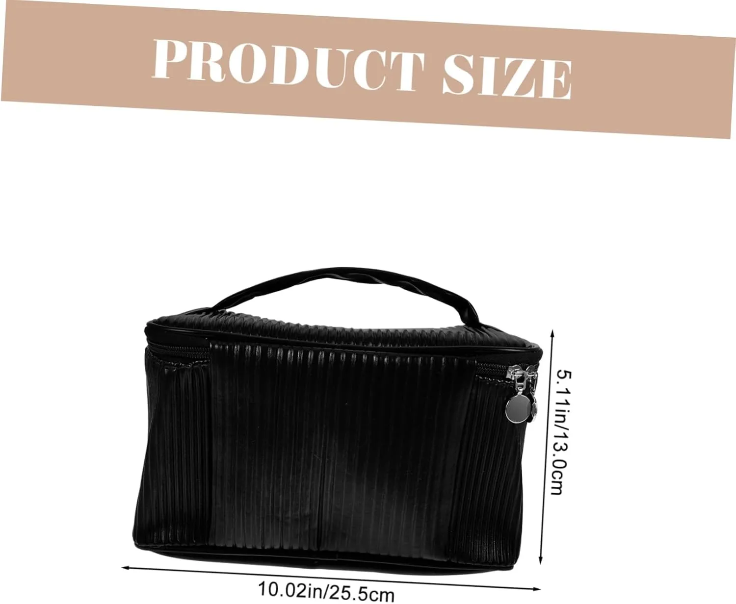 BESPORTBLE Portable Leather Makeup Bag Multi Functional Cosmetic Organizer for Toiletries Accessories Capacity Travel Storage Pouch Stylish Travel Bag for Women Classic Design