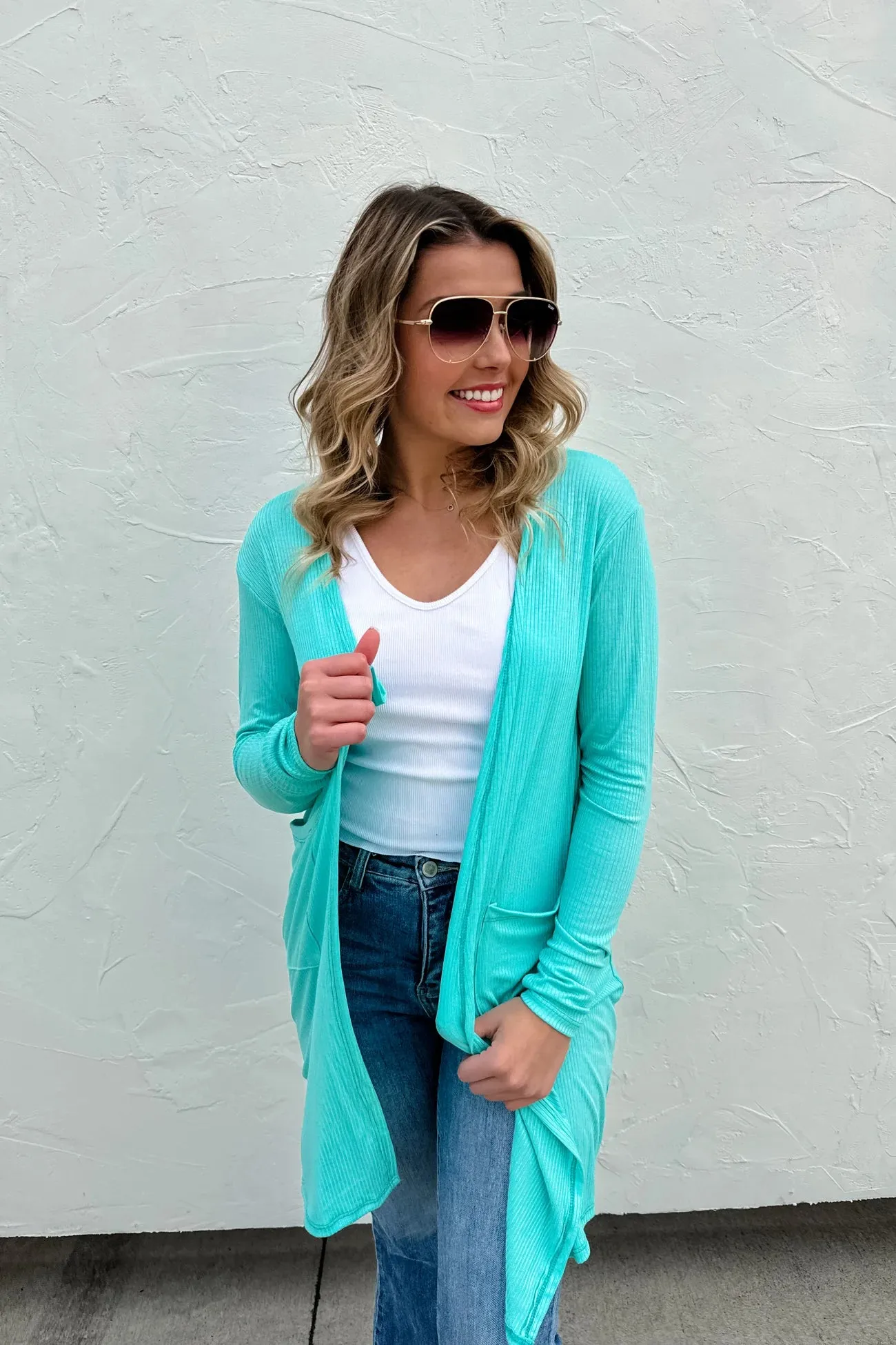 BLAKELEY SIERRA CARDIGAN IN AQUA