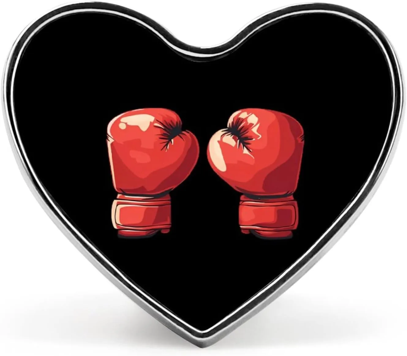 Boxing Gloves Cute Lapel Brooch Pins Fashion Metal Hats Jackets Pins Bag Accessories Gifts Heart Shape