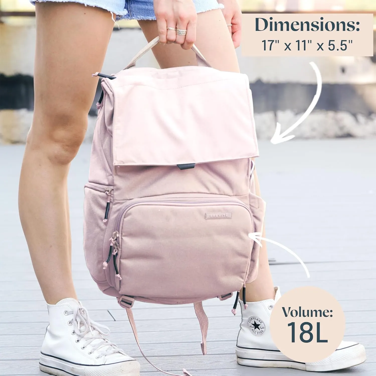BREVITE - The Runner - Compact Camera Backpacks for Photographers - A Minimalist & Travel-friendly Photography Backpack Compatible With Both Laptop & DSLR Accessories 18L (Blush Pink)
