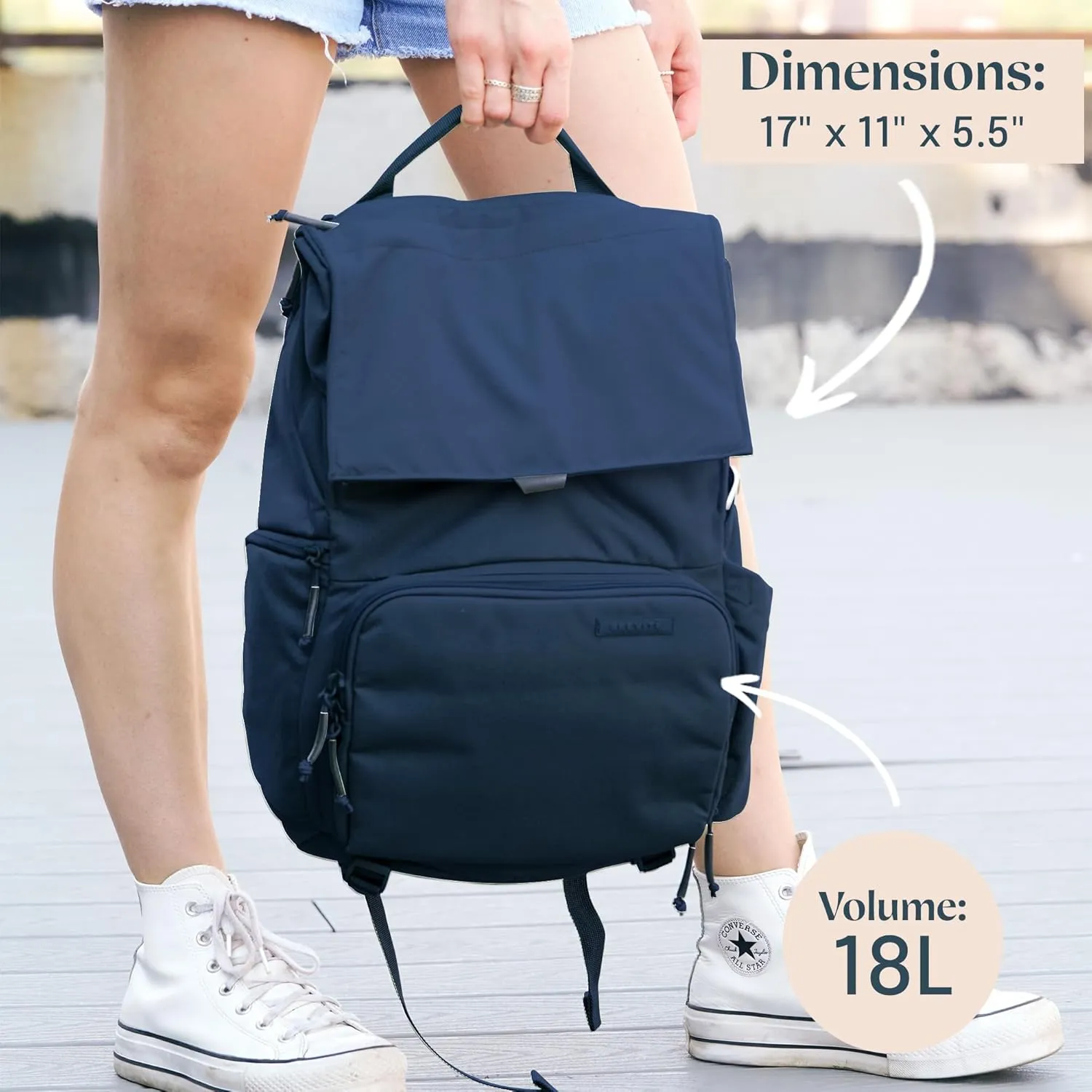 BREVITE - The Runner - Compact Camera Backpacks for Photographers - A Minimalist & Travel-friendly Photography Backpack Compatible With Both Laptop & DSLR Accessories 18L (Moonlit Blue)