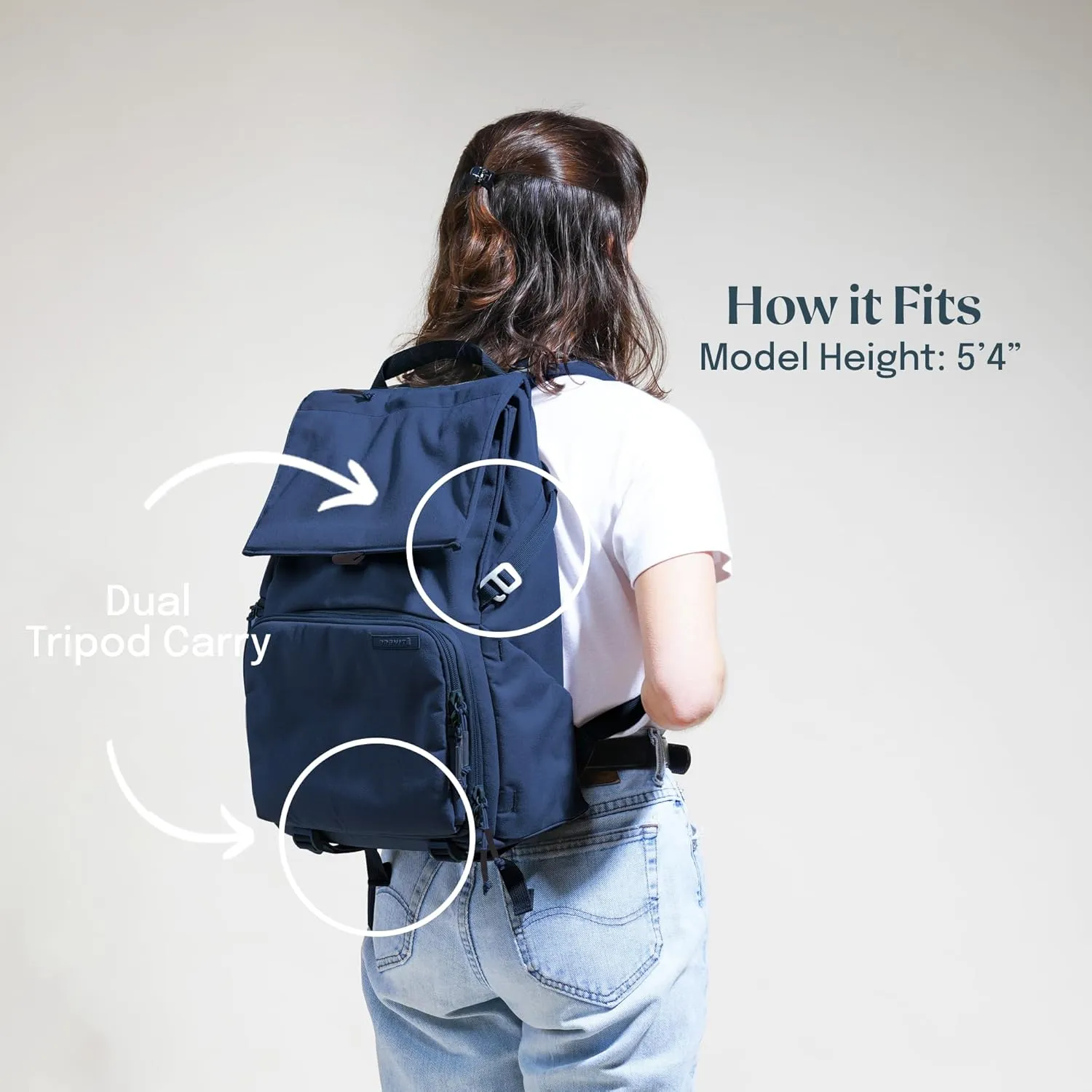 BREVITE - The Runner - Compact Camera Backpacks for Photographers - A Minimalist & Travel-friendly Photography Backpack Compatible With Both Laptop & DSLR Accessories 18L (Moonlit Blue)