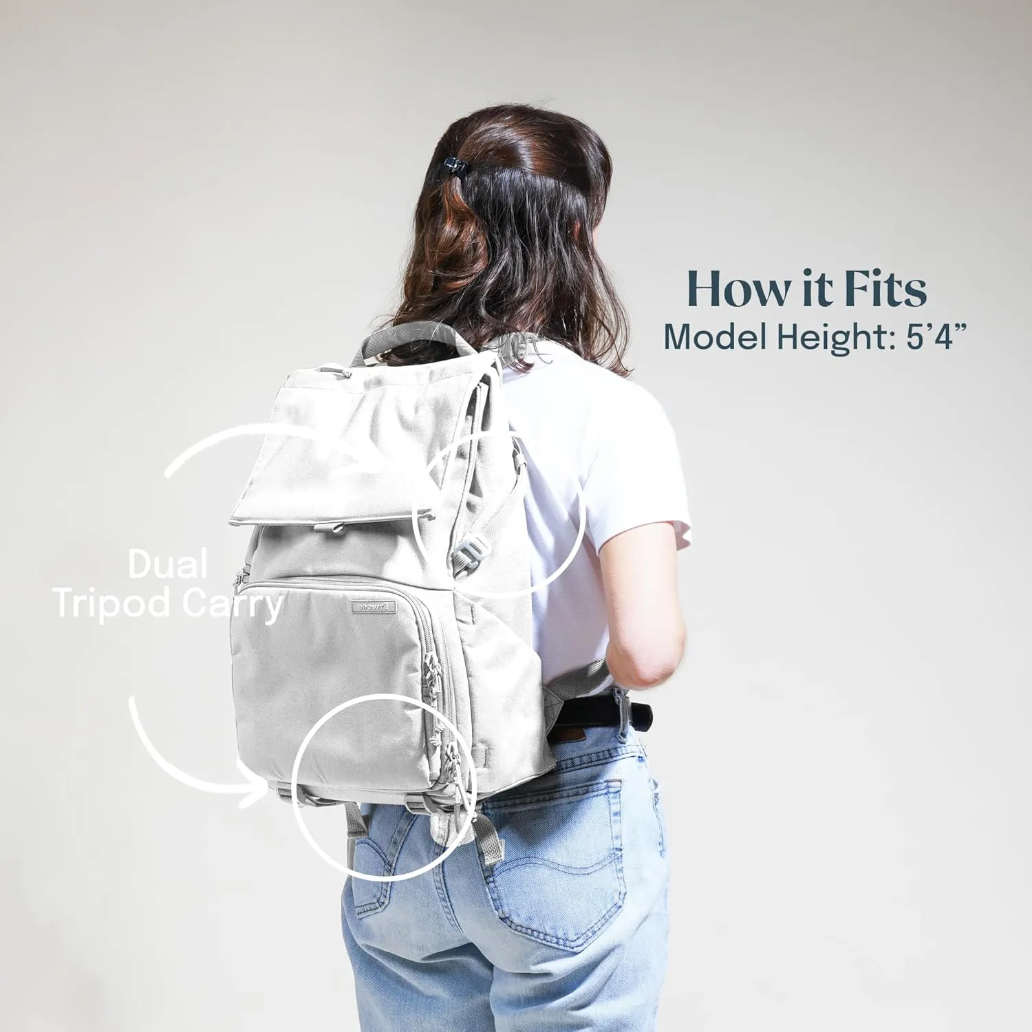 BREVITE - The Runner - Compact Camera Backpacks for Photographers - A Minimalist & Travel-friendly Photography Backpack Compatible With Both Laptop & DSLR Accessories 18L (Nimbus Gray)