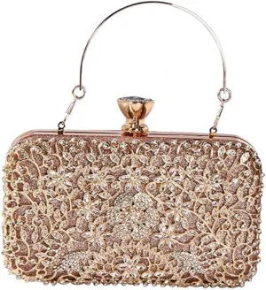 Bridal Wedding Handbag Crystal Clutch Glitter Shoulder Elegant Crossbody Rhinestone Evening for Women