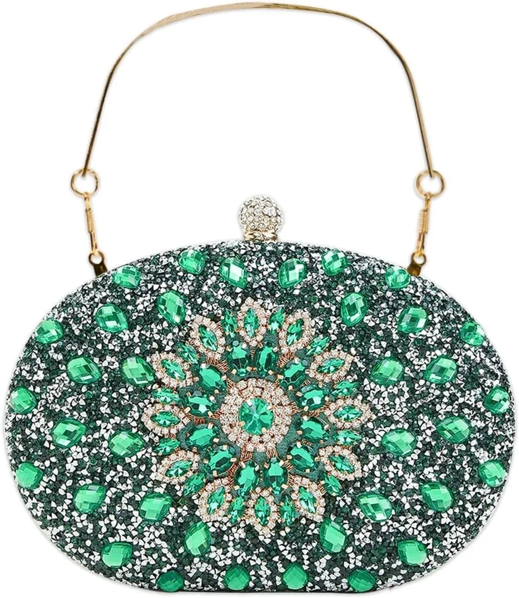 Bridal Wedding Handbag Glitter Shoulder Crystal Clutch Elegant Crossbody Rhinestone Evening for Women